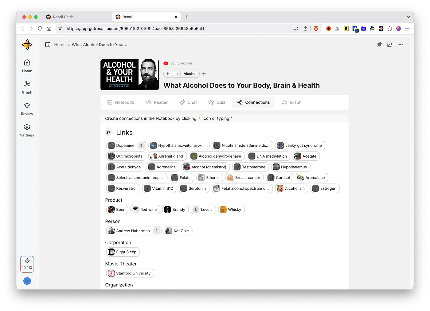Recall Helps Connecting the Dots