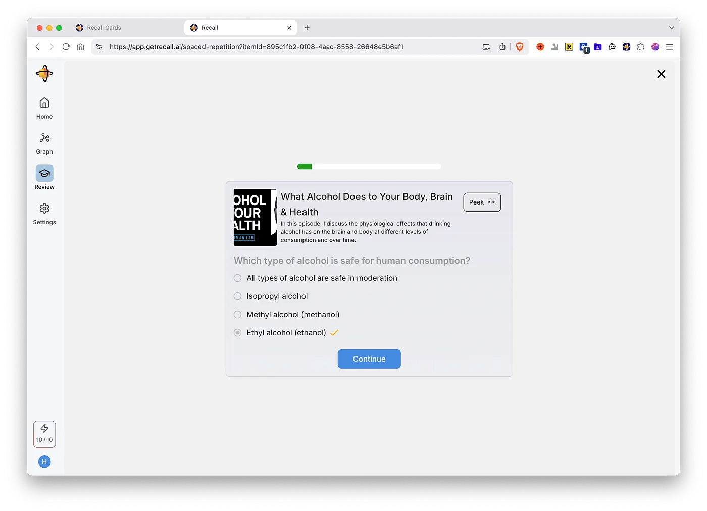 Recall Helps Connecting the Dots